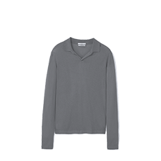 Long-sleeve knitted Polo T-shirt